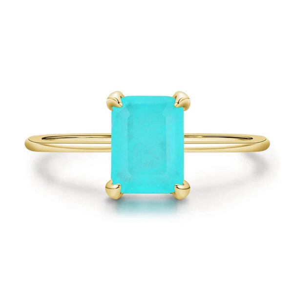 87ec269e52e699fc Modian Authentic 925 Sterling Silver Classic Rectangle Tourmaline Paraiba Female Finger Ring For Women Charm Fine Jewelry Anillo