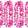 87eeeb956da9a40d Hawaiian Hula Leis Dance Garland Artificial Flowers Neck Loop for Luau Party Costumes (Pink)