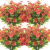 87f34bb9004648ca Grunyia 10 Bundles Artificial Flowers Outdoor UV Resistant Fake Flowers No Fade Faux Plants Garden Porch Window Box Decorating (White)