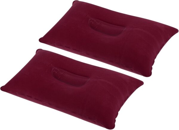 87f5ac1e598109f6 PATIKIL Inflatable Pillow, 2 Pack Squared Ultralight Camping Travel Pillow Desk Rest Neck Support for Hiking Backpacking Office, Pink