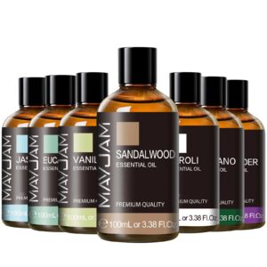 87f71e334af92a81 MAYJAM 1PCS 100ML Essential Oil with Dropper Sandalwood Lavender Eucalyptus Vanilla Aroma Oil For Humidifier Scent Candle Burner