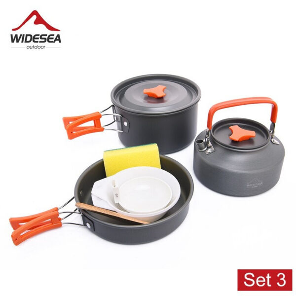 87fef4850f272108 Widesea Camping Tableware Outdoor Cookware Set Pots Tourist Dishes Bowler Kitchen Equipment Gear Utensils Hiking Picnic Travel