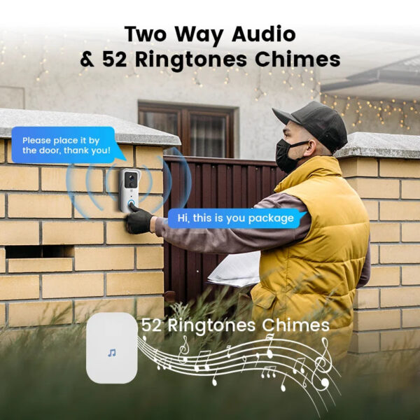 8800ed9e32da13a4 5G 2.4G WiFi Video Doorbell 1080P Tuya Smart Outdoor Wireless Intercom Waterproof Wireless Camera with AC/DC Power Ringing Bell