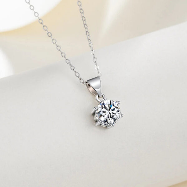 NeeTim 4ct 10mm Moissanite Necklace For Women Sterling Sier with Gold Plated Lab Diamond Pendant Wedding Party Jewelry