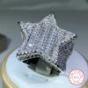Sier Star Diamond For Man/women Solid White /Yellow Gold Rings Shine Hiphop Jewlery Gifts
