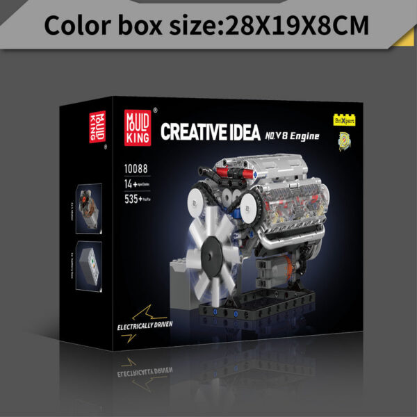 881ecd258055f479 Mould King 10088 Technik Electrically Driven No.V8 Engine toys Model Building Blocks kits Creative Educational Toy gift