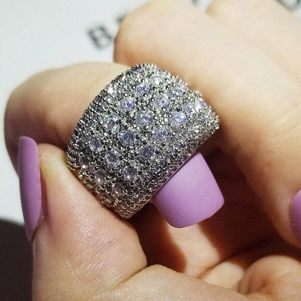 Micro Pave Lab Diamond Ring Sterling sier Engagement Wedding Band Rings for Women Bridal Birthday Party Jewelry Gift