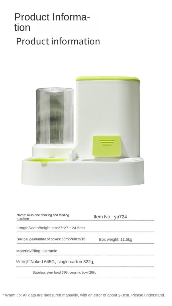 Automatic and Feeding Device, Dog Basin, 2-in-1 Water Dispenser, Cat Bowl, Pet Supplies