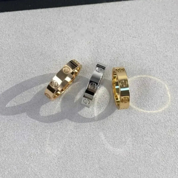 Original Engrave4 5 6mm Diamond Love Ring Gold Sier Rose 316L Stainless Steel Rings Woman Man Lover Wedding Jewelry Lady Party 6 7 8 9 10 11
