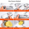 88384e36f47972a1 LMETJMA 18 in 1 Adjustable Mandoline Vegetable Slicer Stainless Steel Vegetable Slicer Julienne Slicer for Potato Onion JT214
