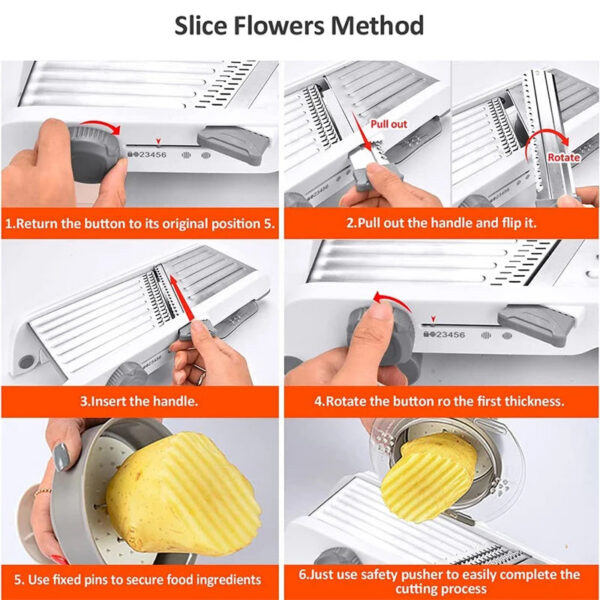 88384e36f47972a1 LMETJMA 18 in 1 Adjustable Mandoline Vegetable Slicer Stainless Steel Vegetable Slicer Julienne Slicer for Potato Onion JT214