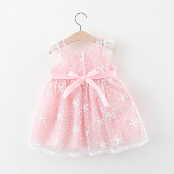 Summer Toddler Girl Princess Evening Dress Bow Sleeveless Kids Costume Baby Birthday Party 0 To 3 Years Old Children Clothes