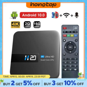 HONGTOP H20 Smart 10.0 2GB 16GB 4K HD H.265 Media Player TV Android 3D Play Store Very Fast 1080P Set Top Box