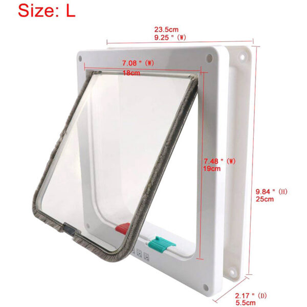 88454713eb50ab17 4 Way Lockable Dog Cat Kitten Security Flap Door Puppy Gate ABS Plastic Animal Small Pet Supplies Products