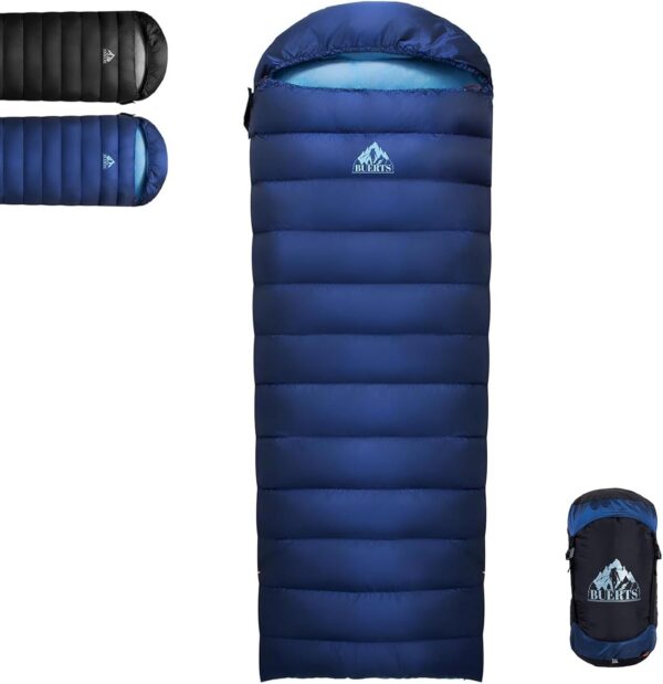 884ba7b373e91d5d BUERTS Daunen Sommer Schlafsack, 840g Schlafsack kleines packmaß,680 FP,Ultraleicht Schlafsack Erwachsene und Jugendliche, Wandern, Camping und andere Outdoor Aktivitäten. Mit Kompressionssack.