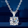 D Color 1ct Moissanite Pendant Necklace for Women Gold Plated Certified Original Sier Diamond Necklaces Fine Jewelry
