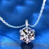 HOYON s Sterling Sier 2 Carat Moissanite Diamond Pendant Women's Fashion Minimalist Collar Necklace Jewelry Gift