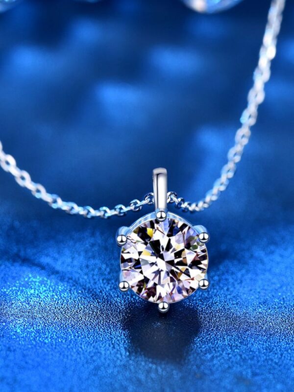 HOYON s Sterling Sier 2 Carat Moissanite Diamond Pendant Women's Fashion Minimalist Collar Necklace Jewelry Gift
