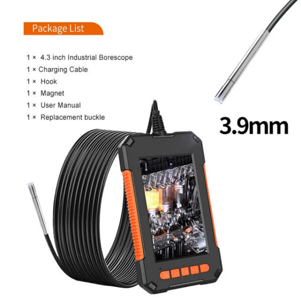 Industrial Endoscope 1080P 4.3 "Single Dual Lens HD1080P Car Inspection Borescope IP68 Waterproof Sewer Camera With LED