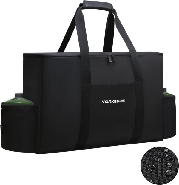 8866b561947540eb Camp Stove Carry Bag, Camping Stove Carrying Case for Coleman 2-Burner, 1680D Stove Storage bag, with Double Zipper, 2 Adjustful Side Pockets, Fits Grills/Stoves up to 23.6 x 14.5 x 5.5Inches