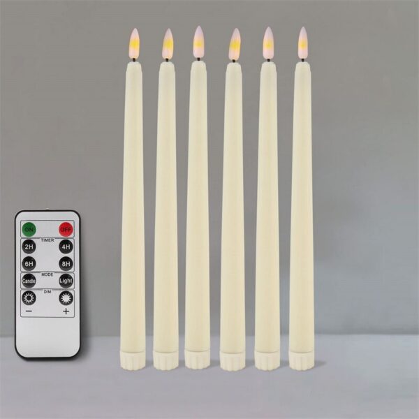 88680220efcefafa LED Flameless Flickering Taper 3D Wick Candles Lamp with Remote Control Tea Lights Wedding Home Decor Battery Operated