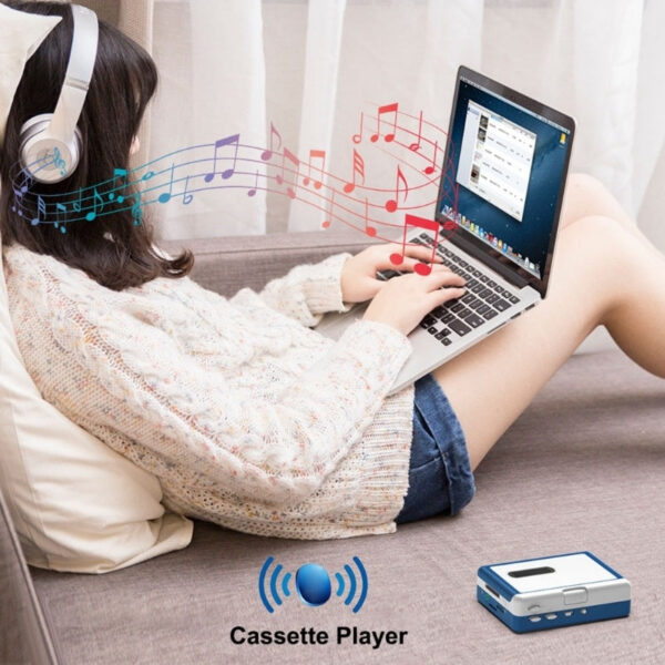 Bluetooth-compatible Cassette Player Tape to MP3 Converter with Headphone Stereo DropShipping