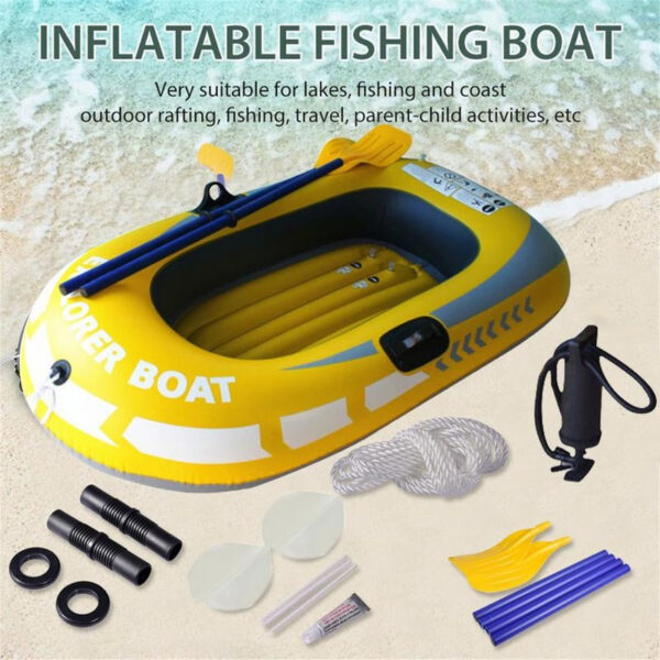 886e0d323a2d7872 Iatable 2 People PVC Canoe Kayak Rubber Dinghy Thicken Foldable Drifting Fishing Boat Raft With Air Pump And Paddles
