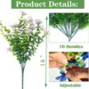 886eae74bb131350 Grunyia 10 Bundles Artificial Flowers Outdoor UV Resistant Fake Flowers No Fade Faux Plants Garden Porch Window Box Decorating (White)
