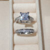 887fe9ff165c2876 Sterg Sier New Women ring Jewelry Big Square Zircon CZ Stone Engagement Wedding Ring set for women
