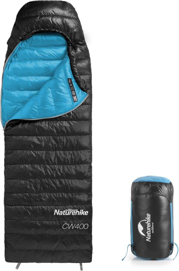 Naturehike CW400 Lightweight Down Sleeping Bags for Adults 650 Fill Power 4 Season,2.0lbs Ultralight Compact Portable,Waterproof, Camping, Hiking, Backpacking With Compression Bag