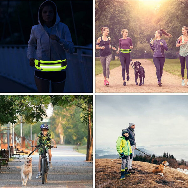 88909cef93a53199 Hands Free for Running Walking Reflective Leash with Waist Bag Retractable Elastic Belt Dog Traction Rope Pet Products