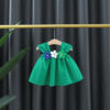 Summer Sweet Baby Girl Sleeveless Dresses Flowers Simple Solid Color Newborn Children Clothes Toddlers Thin Cotton Kids Costume