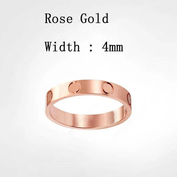Screw love woman Classic designer jewelry rings for couples Titanium Steel diamond ring Gold Sier Rose Never fade Not allergic 4/5/6mm