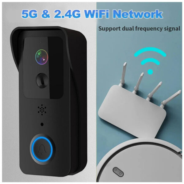 889ccc5d7bcdb667 5G 2.4G WiFi Video Doorbell 1080P Tuya Smart Outdoor Wireless Intercom Waterproof Wireless Camera with AC/DC Power Ringing Bell