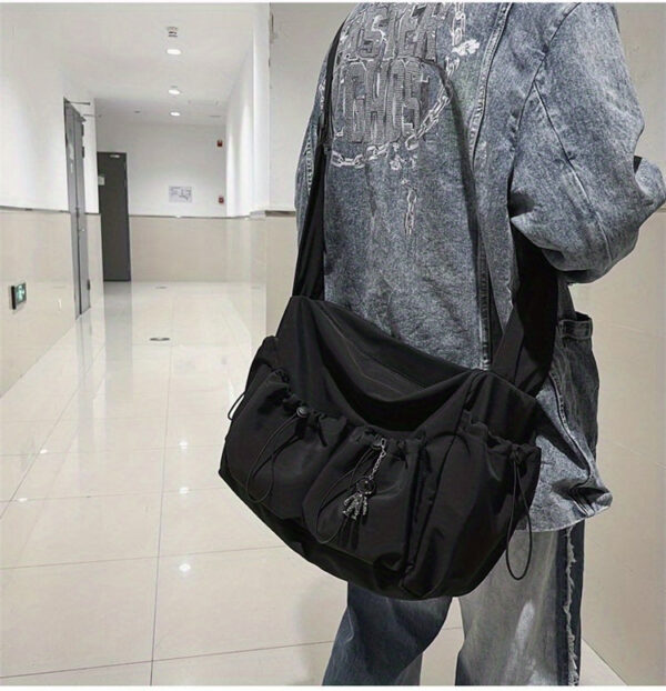 88a5b36c7870cd14 Kpop Nylon Crossbody Bag, Multi Pockets Shoulder Bag, Casual Messenger Bag For School Travel