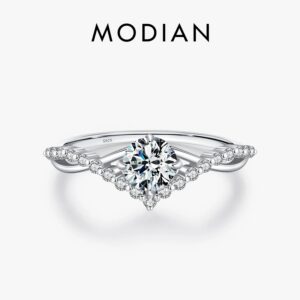 88ac2ad8ab472ca9 MODIAN Crown D Color Moissanite Ring Delicate Lab Diamond Ring 925 Sterling Silver For Women Wedding Engagement Jewelry
