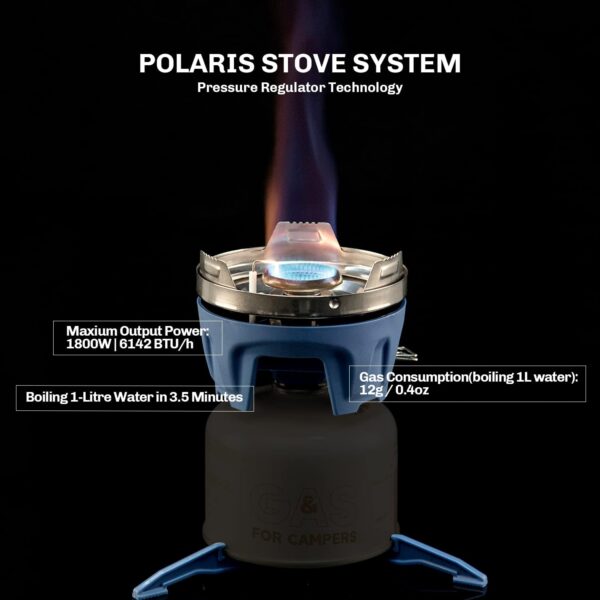 88b6ce21f6424b2e Fire Maple Polaris Pressure Regulator Cooking System | Portable Camping Backpacking Gas Stove with Piezo Ignition POT Support & Stand | Compact Gas Stove Burner for Hiking Bushcraft Trekking (Blue)