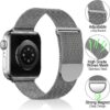 Sunnywoo Metal Stainless Steel Band Compatible with Apple Watch Bands 40mm 38mm 41mm 42mm 44mm 45mm 49mm,Silver Loop Adjustable Magnetic Strap for iWatch Series Ultra 8 7 6 5 4 3 2 1 SE for Women Men