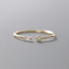 Modian Real Sterg Sier Simple Thin Clear CZ Finger Rings Adjustable 14K Gold Ring For Women Wedding Jewelry Gifts