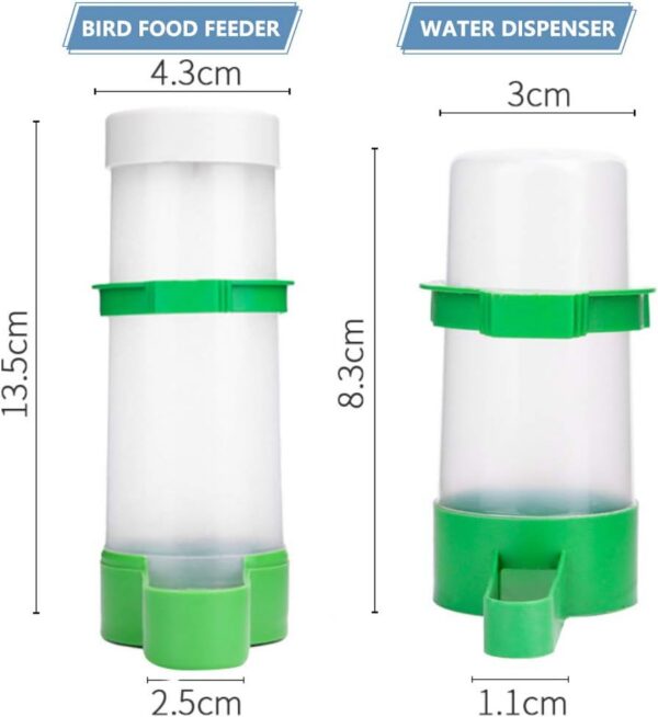 88df8f91fcc24740 Bird Feeder, Bird Water Dispenser for Cage, XISTEST 2PCS Automatic Bird Water Feeder with 1PCS Food Feeder for Cage Pet Parrot Budgie Lovebirds Cockatiel Automatic Bird Feeder (2pcs 60ml + 1pcs 150ml)