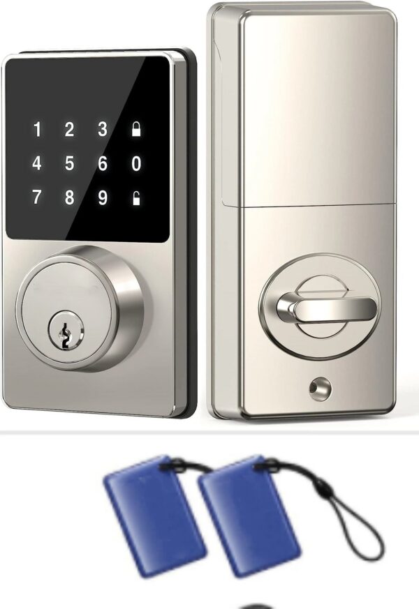 88e6eef6553477e3 Smart Lock with password, Keyless Entry Door Lock with Touchscreen Keypads, Easy to Install, App Unlock, 50 User Codes