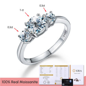 88ef4f273fa645ed GRA Shiny Real 1CT D Color Moissanite Diamond Wedding Rings For Women Original Sterling Sier Quality Fine Jewelry