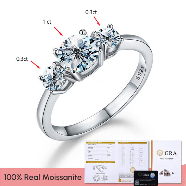 88ef4f273fa645ed GRA Shiny Real 1CT D Color Moissanite Diamond Wedding Rings For Women Original Sterling Sier Quality Fine Jewelry