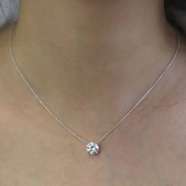 88f3d16cd773f80e Lnngy 1CT 2CT 3CT Moissanite Pendant Necklace For Women Original 925 Silver Chains Solitaire Drop Necklaces Bridal Fine Jewelry