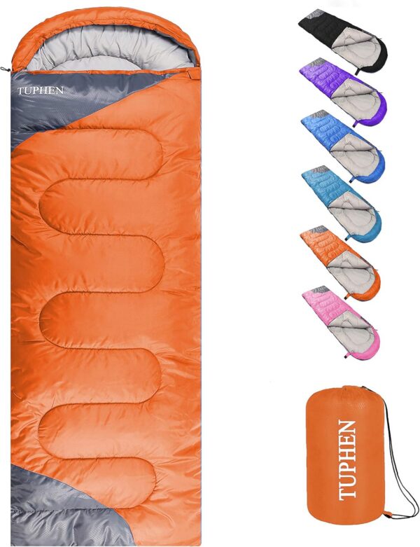 88fce5dbd4cae103 tuphen- Sleeping Bags for Adults Kids Boys Girls Backpacking Hiking Camping Microfiber Liner, Cold Warm Weather 4 Seasons Indoor Outdoor Use, Lightweight & Waterproof