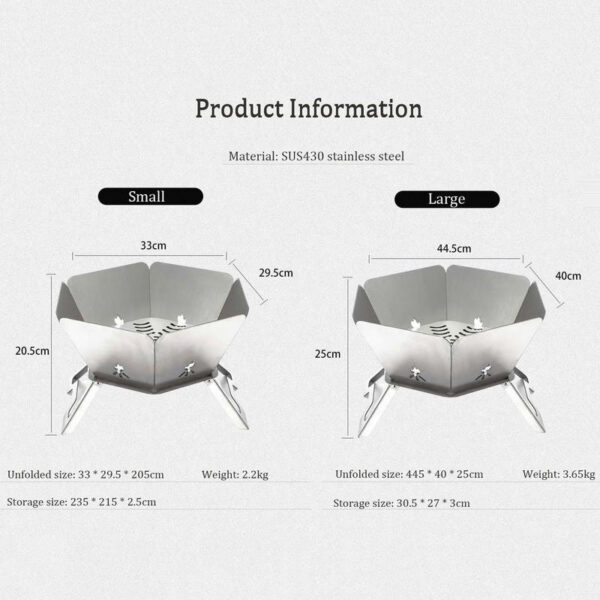 88fff9cf0f0d79df SmiloDon Camping Brazier Folding Bonfire Portable Firewood Campfire Furnace Outdoor Fire Wood Stove Burner Heater