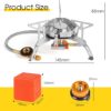 8901230be1a267c9 SWAWIS 3500W/6800W Windschutz Campingkocher Piezozündung Faltbarer Gaskocher Gasbrenner Camping Stove mit Adapter, Camping Kocher für Hiking Camping Picknick Trekking Outdoor Wandern