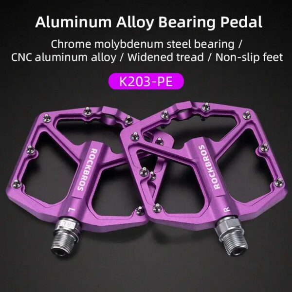 89177104db901935 ROCKBROS Bike Pedals Aluminum Alloy Anti-slip Bicycle Pedals Ultralight Sealed Bearing One-piece MTB Road Mountain Cycling Pedal