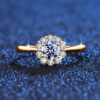 891e7631cc4d70f9 Certified Woman Flower Ring With Moissanite Diamond 0.5ct 5mm Wedding Engagement Rings Pure Sier Women's Jewelry For Girl Gift