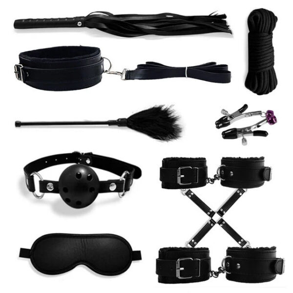 8923812dcca6207c Bdsm Bondage Set Restraint Adult Game Handcuff Couples Slave Collar Mouth Gag Whip Nipple Clamps Fetish Woman Sex Toys Product